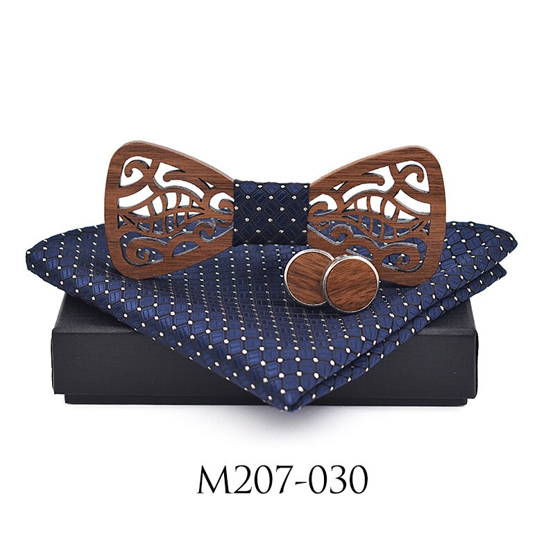 Nueva decoración de madera, corbata, gemelos, conjunto de vestido de , caballero, pajarita de madera, conjunto de , Corbatas Para Hombre, mariposa: M207-030