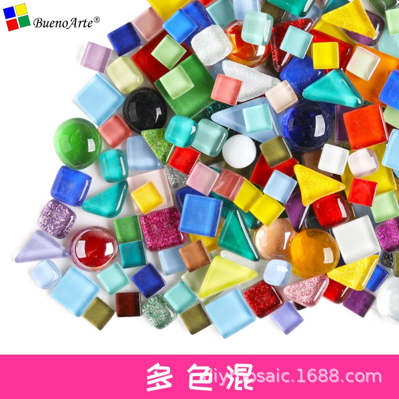 Mosaic DIY Material Irregular Small Particle Color Decal Crystal Glass Tile Small Patch Glass Mirror Mosaic Tiles: 11