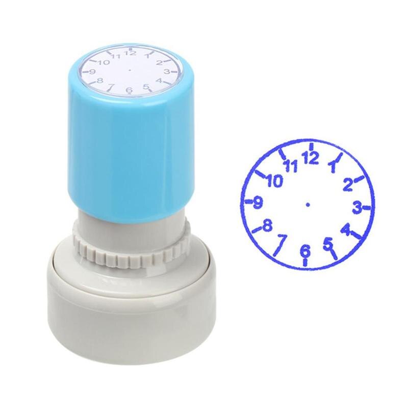 1 Piece Clock Stamp Teaching Tools for Kids Learning Watch Time Seal Primary School: blue 2