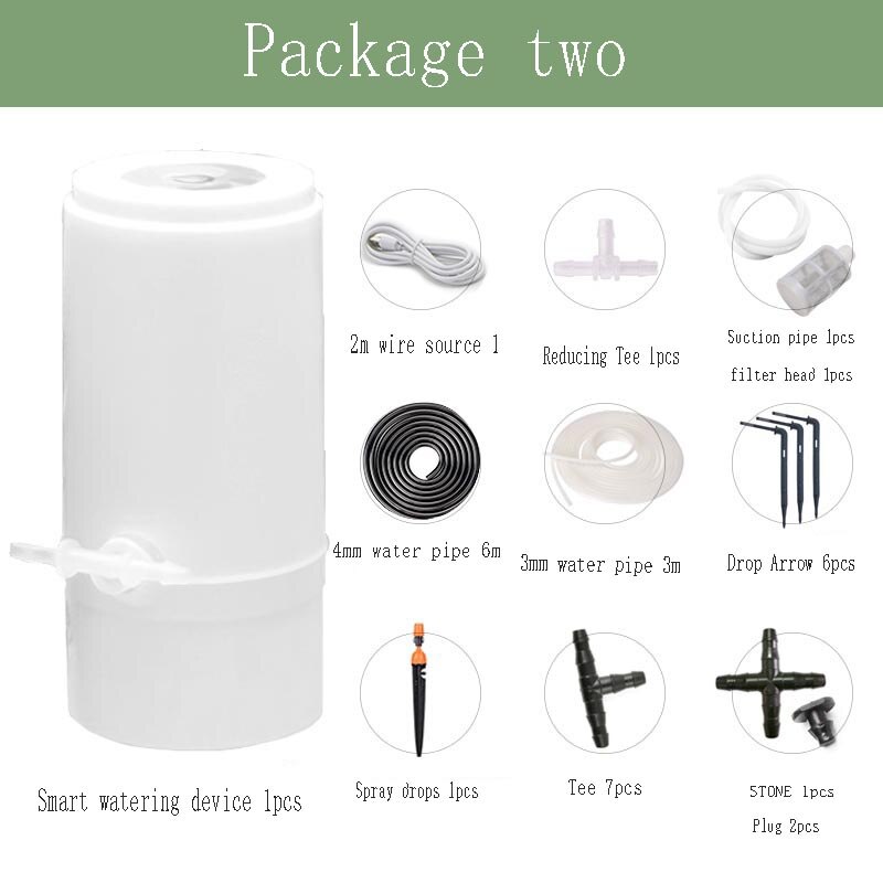 Newest Mobile Phone Remote Control Watering Device Intelligent Auto Drip Irrigation System Kit Garden Plant Water Pump Timer: Package two