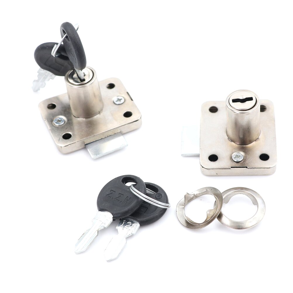 1Set (1pcs Locks With 2pcs Keys) Desk Drawer Dead Bolt Lock For Drawers Box Cabinet Cupboards Panel Two Keys Easy Installation