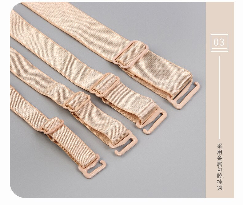 10 par/väska 19cm to 35cm elastisk axel-bh-rem bak kors halkskyddad justerbar sommarstil färgglad bh-rem