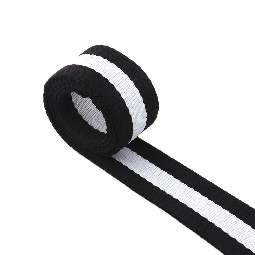 32Mm Wit Zwart Gestreepte Singels Polyester Katoen Stof Riem Canvas Lint Voor Bag Huisdier Kraag Rugzak Kleding Decoraties
