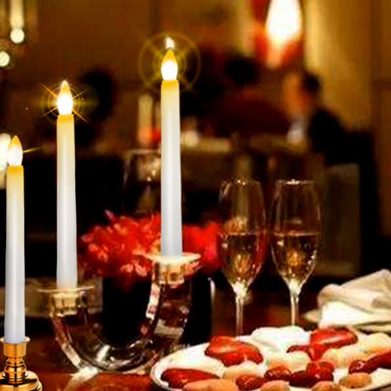 Remote controlled LED Taper Battery Operated Candle Light with Timer function Wedding Christmas Home Bar party Lighting-Amber