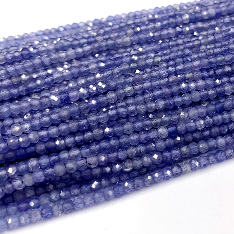 véritable naturel violet bleu Tanzanite coupe à la main facettes Rondelle perles 06379