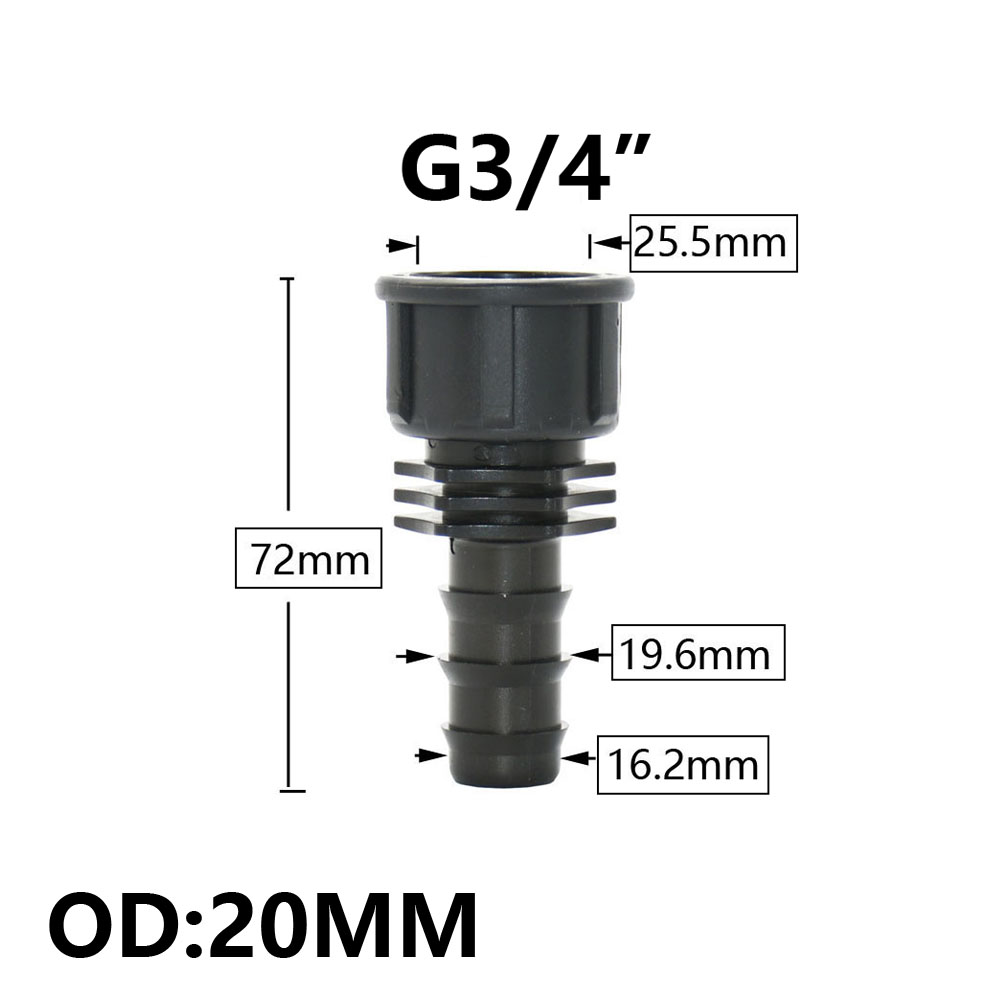 5pc 16/20/25/32mm Garten Schlauch PE Rohr Widerhaken Anschluss 1/2 3/4 1 "Gewinde gerade Ellenbogen Koppler passend zu Bauernhof Bewässerung Gelenke