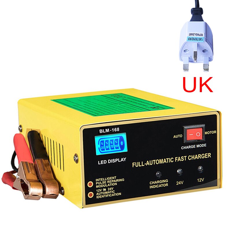 250W Full Automatic 12V 24v Car Battery Charger Intelligent Power Charging Wet Dry Lead Acid water AGM GEL WET batteries: UK