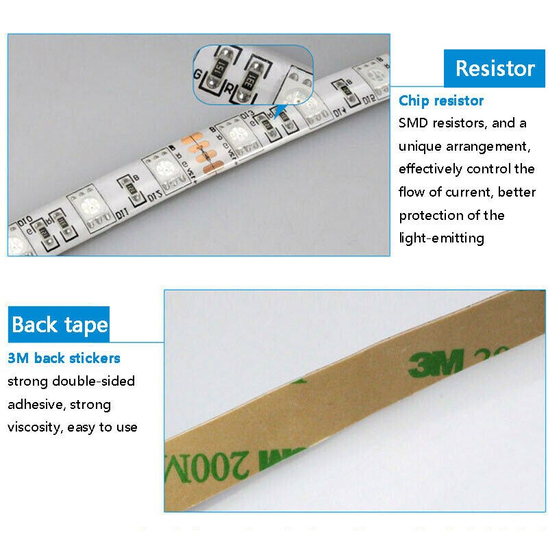 LED Strip Lights USB RGB 5V 12V remote control waterproof IP65 TV Backlight bar 0.5m 1m 2m 3m 4m 5m Colourful Dimmable tape