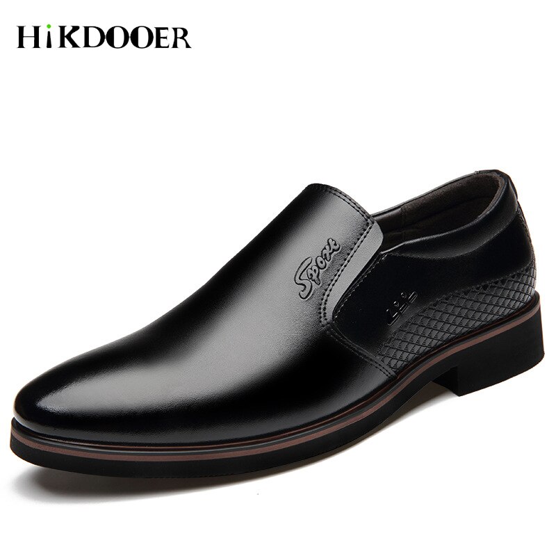 Chaussures plates en cuir à bout pointu pour hommes, chaussures de base formelles de mariage de supérieure,