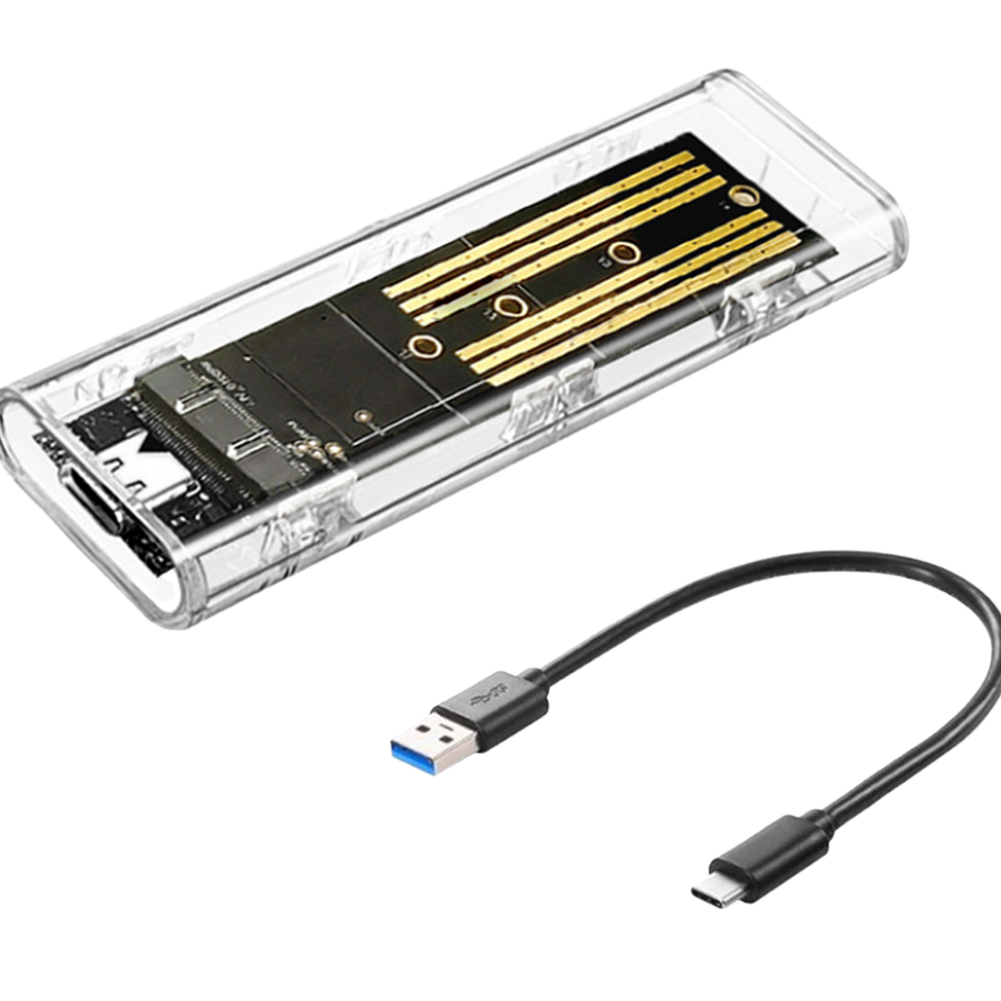 M.2 ngff sata festplatten box typ c usb 3,1 transparentes externes ssd gehäuse 10gbps festplatten gehäuse adapter für: Default Title