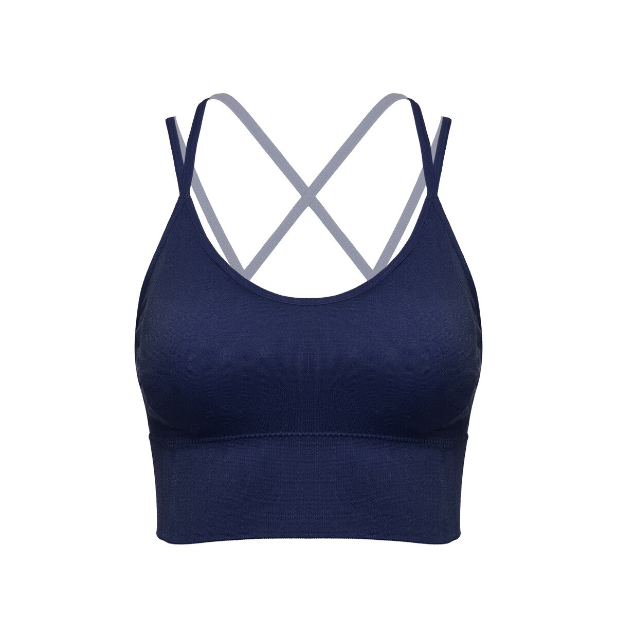 Fitness deportes sujetador de Mujeres de Cruz gimnasio Yoga correr mujer desgaste activo entrenamiento deporte Top ropa interior: Azul