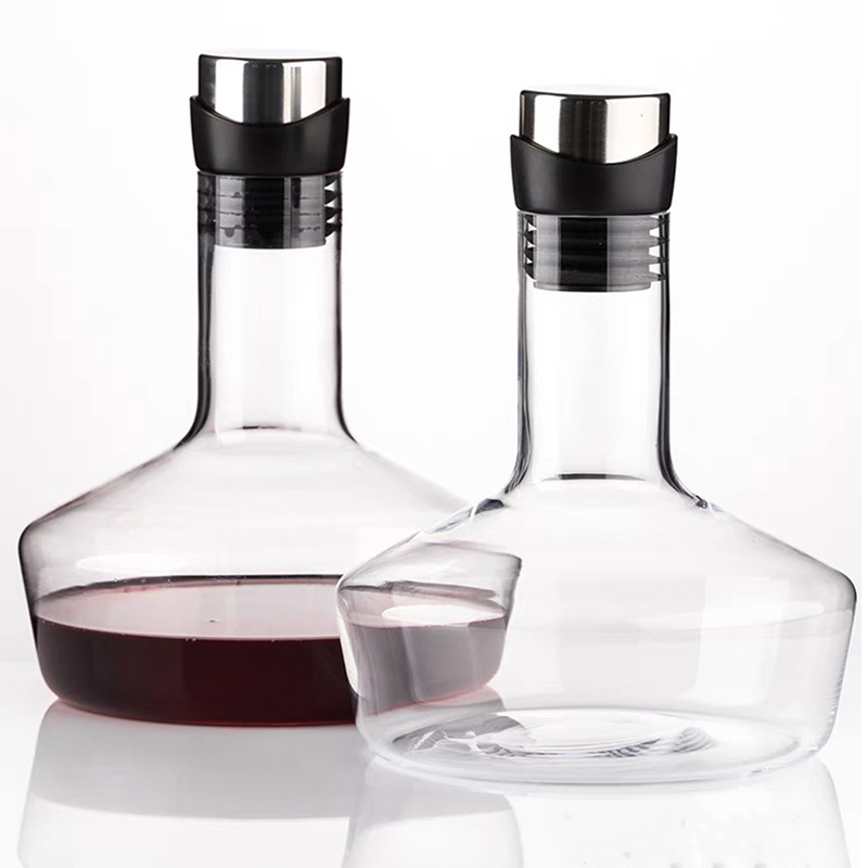 Vinkaraffel, til vinluftbelufter, hældetud, blyfri krystalklar glas, rødvinskaraffel, juicebeholder, vinkaraffel