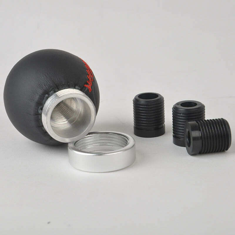 Universal 6 Speed Leather Metal Round Racing Manual Gear Shift Knob Fit For Toyota TRD