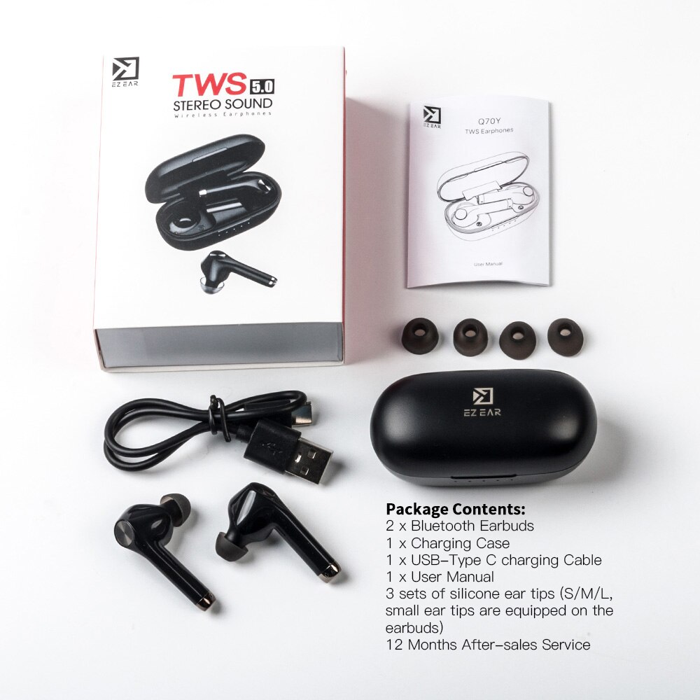 Ezear  q70y true wireless bluetooth-oortelefoon bluetooth 5.0 tws noise cancelling sport-oordopjes  q70 kz s1 s2 z1