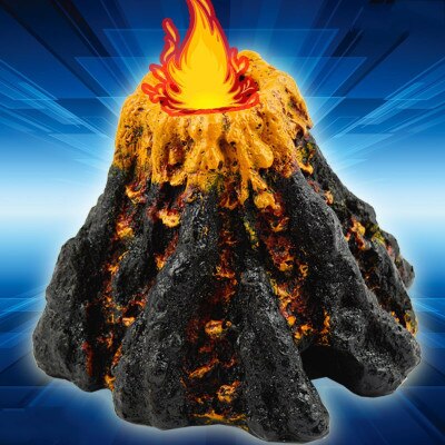 Aquarium Volcano with Air Bubbler, Realistic Fish Tank Volcano Ornaments Bubble Maker, Great Addition to Fish Tank Aquarium: B