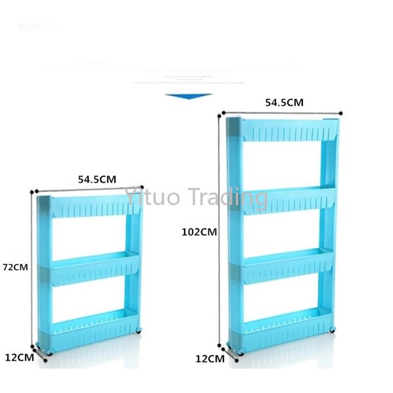 028-029 Crevice Rack Kitchen Toilet Bathroom Refrigerator Gap Storage Rack Movable Room Seam Finishing Rack Floor Narrow