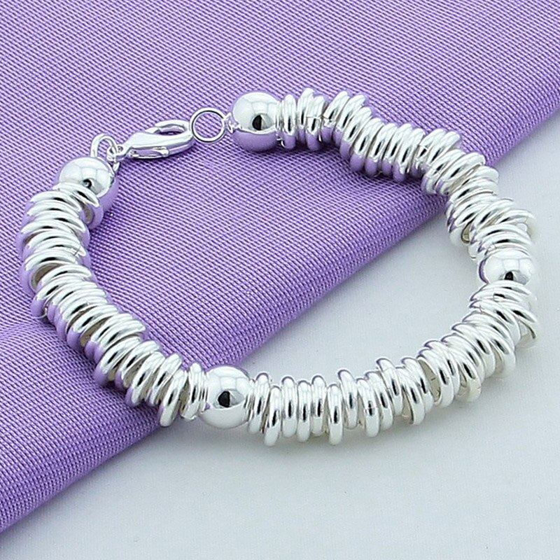 Nouveauté 925 argent Multi cercle perle Bracelet femmes Bracelets porte-bonheur bijoux fins