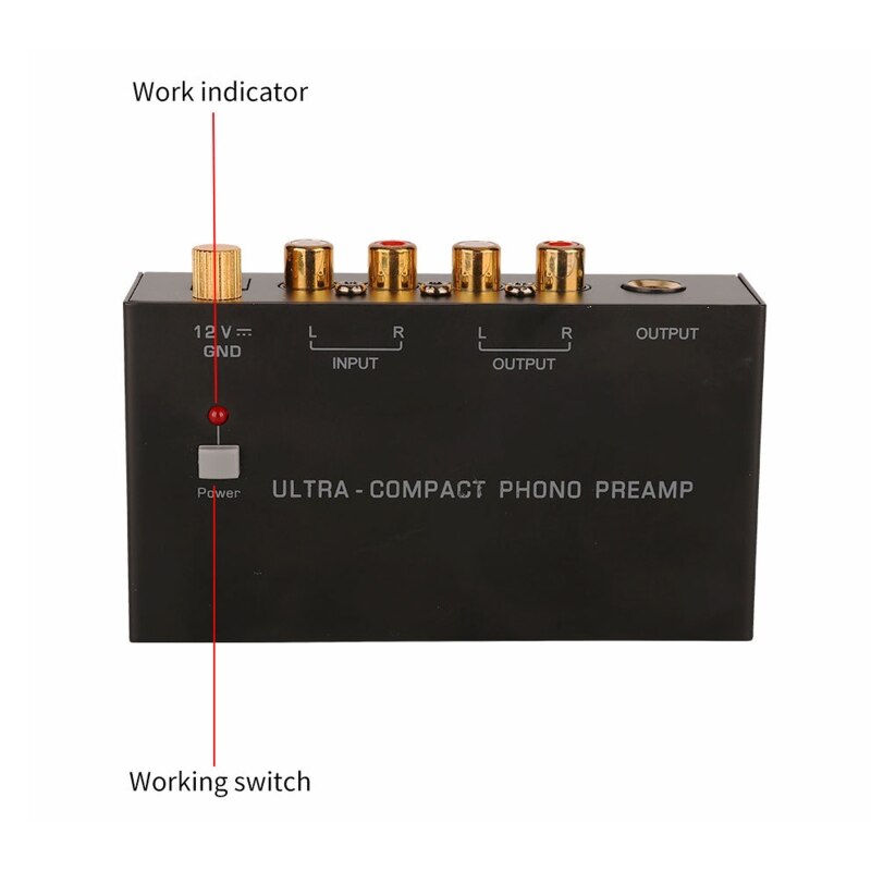 Ultra-Compact Phono Voorversterker Voor Draaitafel Mini Stereo Fonograaf Platenspeler Voorversterker Rca Uitgang Eu/Us Plug