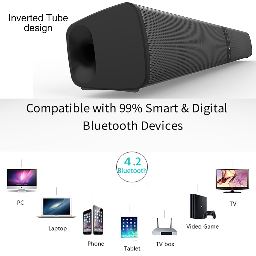 Soundbar Wireless Home Theater Soundbar TV Stereo 3D con Subwoofer altoparlante Bluetooth per PC altoparlanti per telefono Computer boombox