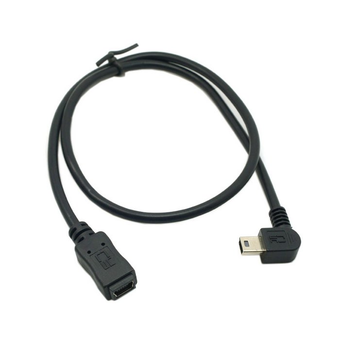 GPS Mini USB de 5 pines, 90 grados, ángulo izquierdo y derecho, extensión de macho a hembra, 0,3 m, 30cm, miniusb 2,0
