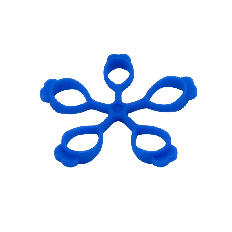 Entrenador de dedos en forma de flor, expansor de dedo de silicona, Anillo de Poder de gelatina de cinco dedos, alivio de tensión, buje, ejercicio físico: Azul