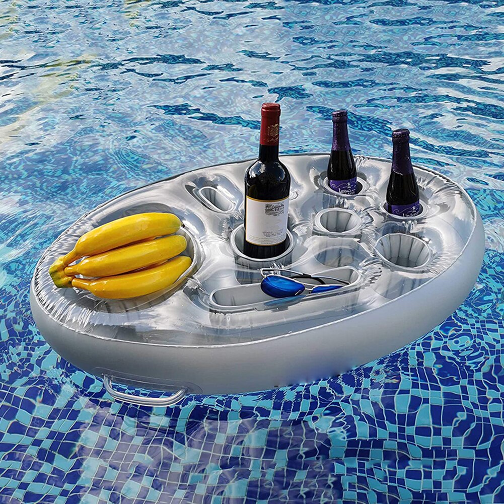 Summer Inflatable Float Beer Drinking Cooler Table Water Play Float Beer Tray Party Bucket Cup Holder for Swimming Pool Party: 02 25X18.5X4cm