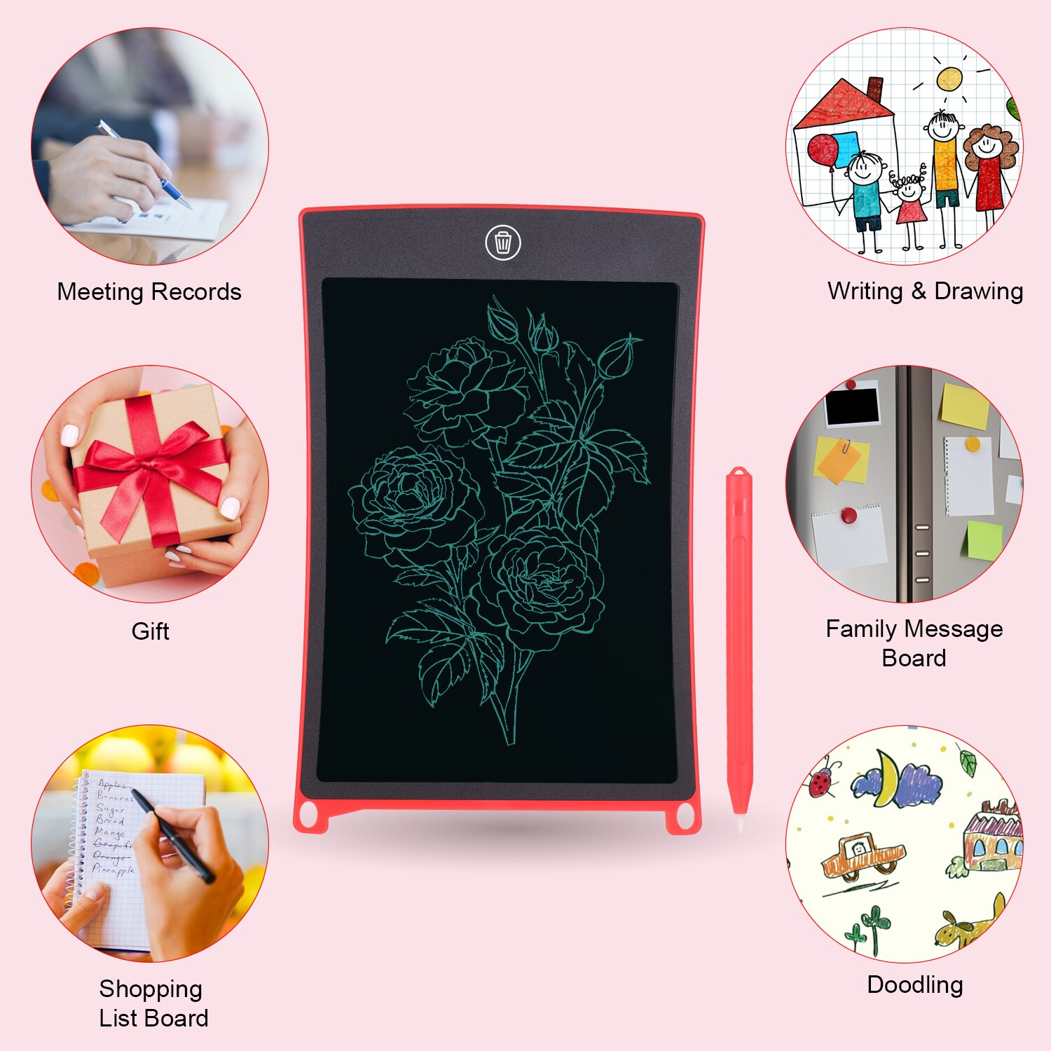 8.5 Inch LCD Writing Pad Drawing Board Tablet Portable Reusable Electronic Handwriting Pad with Stylus Pen Erase Button Lock