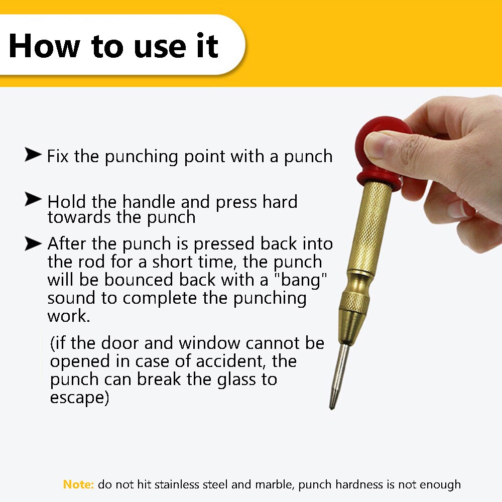 5 Inch Automatische Center Pin Punch Spring Loaded Markering Starten Gaten Tool Hout Druk Dent Houtwerk Hulpmiddel Boor