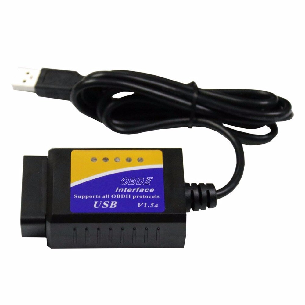 ELM327 USB OBD2 Auto voiture outil de Diagnostic ELM 327 V1.5 USB Interface OBDII CAN-BUS Scanner ~