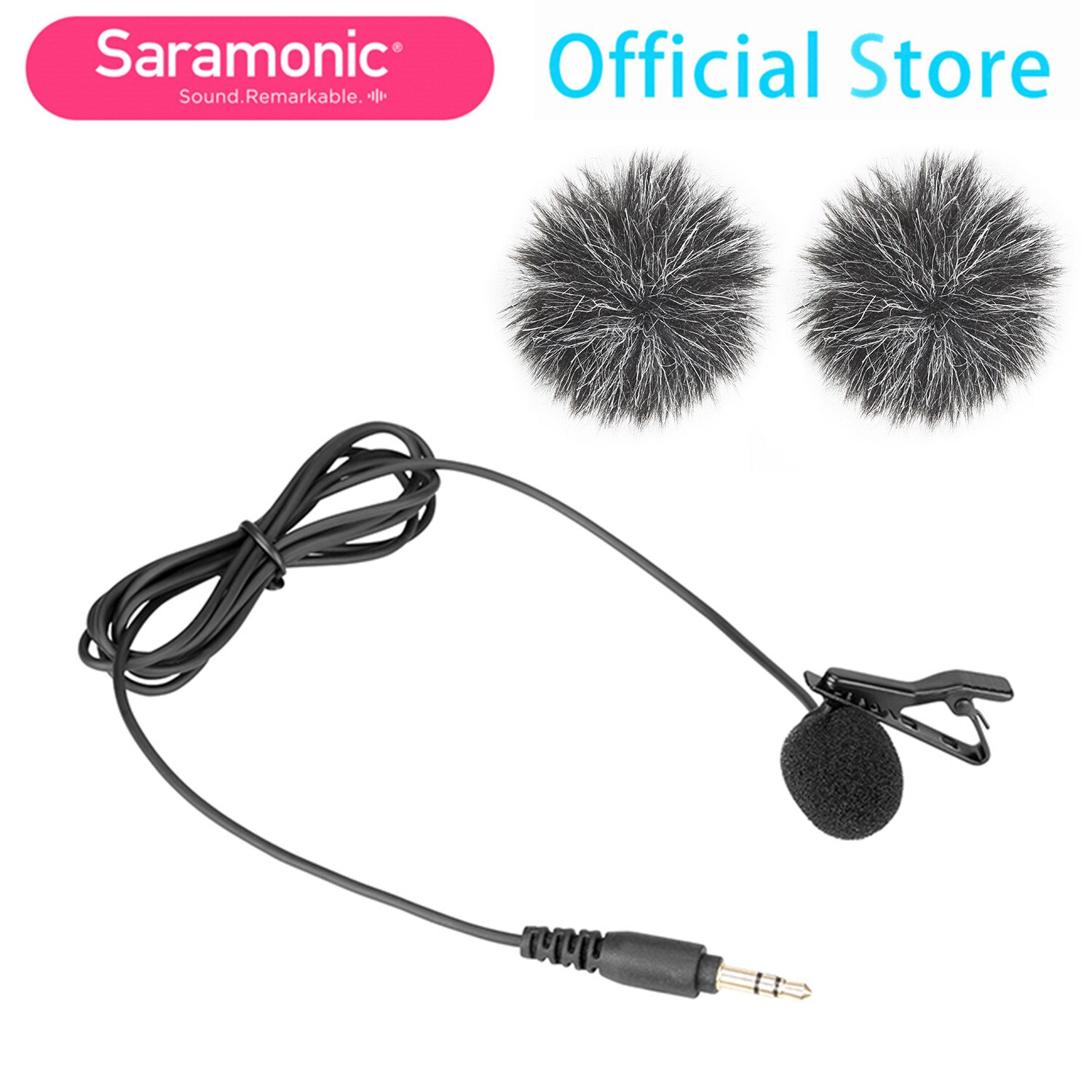 Saramonic SR-M1 1.25m professionale 3.5mm TRS microfono Lavalier a Clip per PC cellulare Blink500 microfono bavero