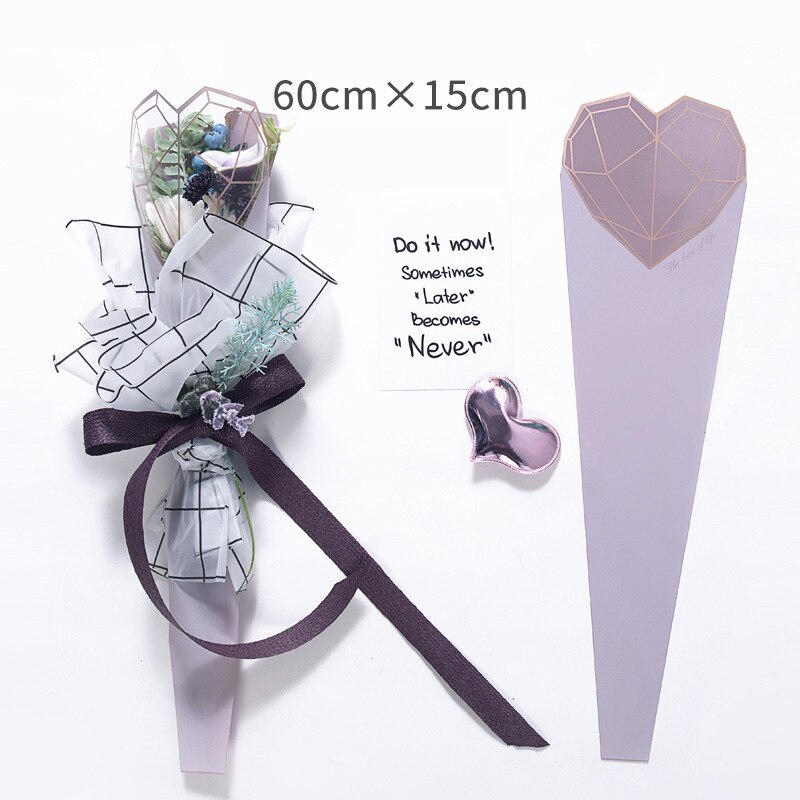 20 st diamantform enkel blompåse bukett omslagspapper plastpåse ros blomma förpackningsmaterial bröllopsinredning