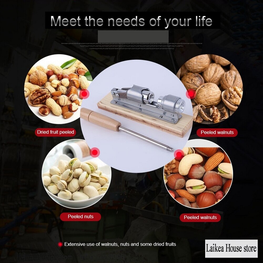 Hand Pressed Mechanical Walnut Clip Metal Nut Shell Breaker Nutcracker Wooden Handle Walnut Clip Kitchen Labor Saving Tools