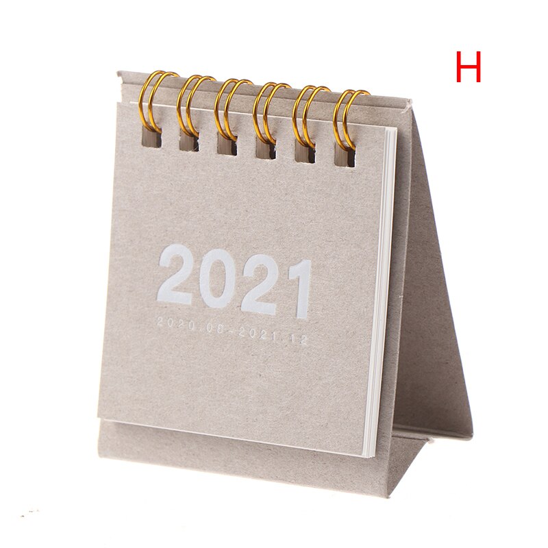 Mini calendário de mesa 2020 2021 criativo ornamentos trabalho portátil nota calendário plano de ano novo programação de volta à escola: H