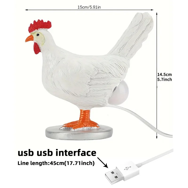 Lampă de noapte cu ou de rață, lampă de noapte cu pui, animal simulat, carnaval de paște, ornament de pui, ziua de naștere, decor pentru casă, lampă de noapte de masă: Galben