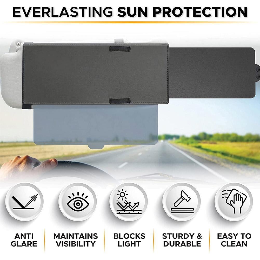 Auto Zonneklep Extension Extender Front Side Window Schaduw Gepolariseerde Anti-Glare Truck Elastiekjes Verstelbare Zonneklep