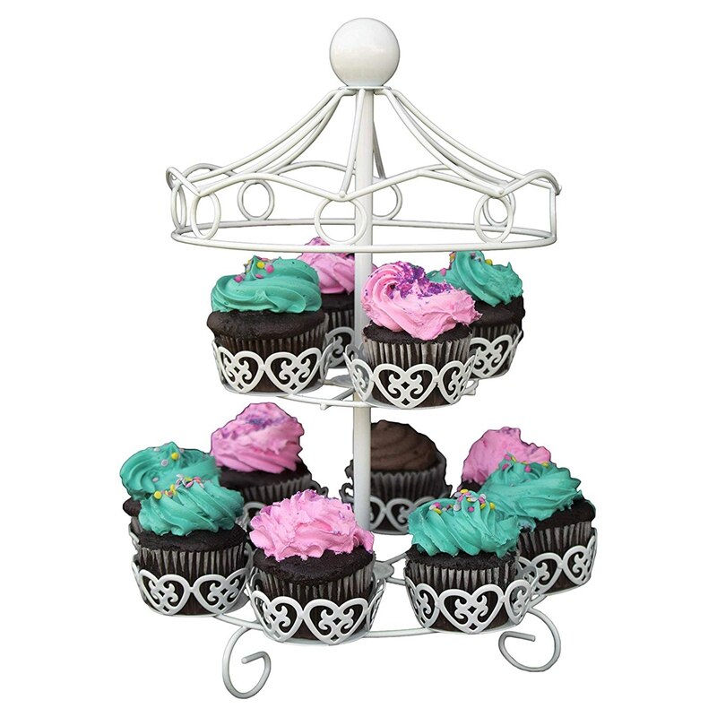 2 kerros -12 laskea karuselli cupcake jalusta haltija näyttö hääkakku kuppi näyttö jalusta kakku seistä kakku seistä