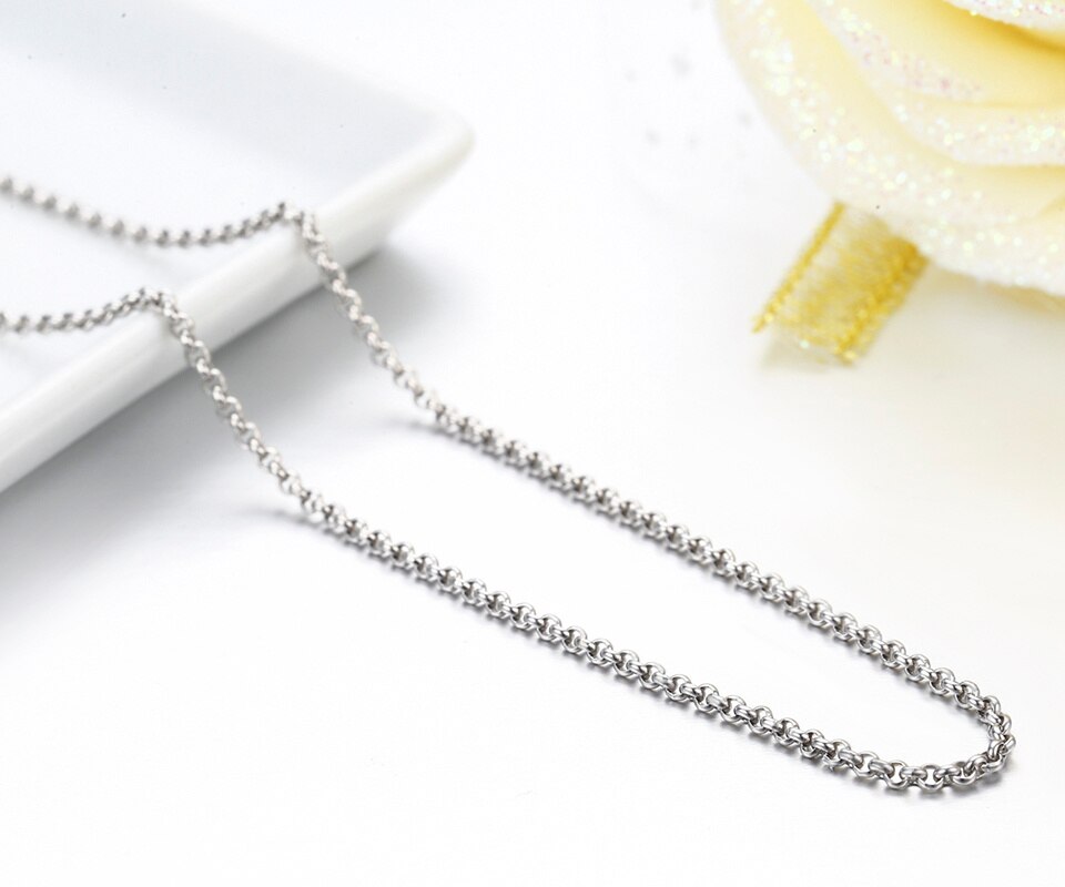 Colliers en argent Sterling 925 pour femmes et filles, chaîne à maillons, 45cm, 18 pouces, bijoux italiens