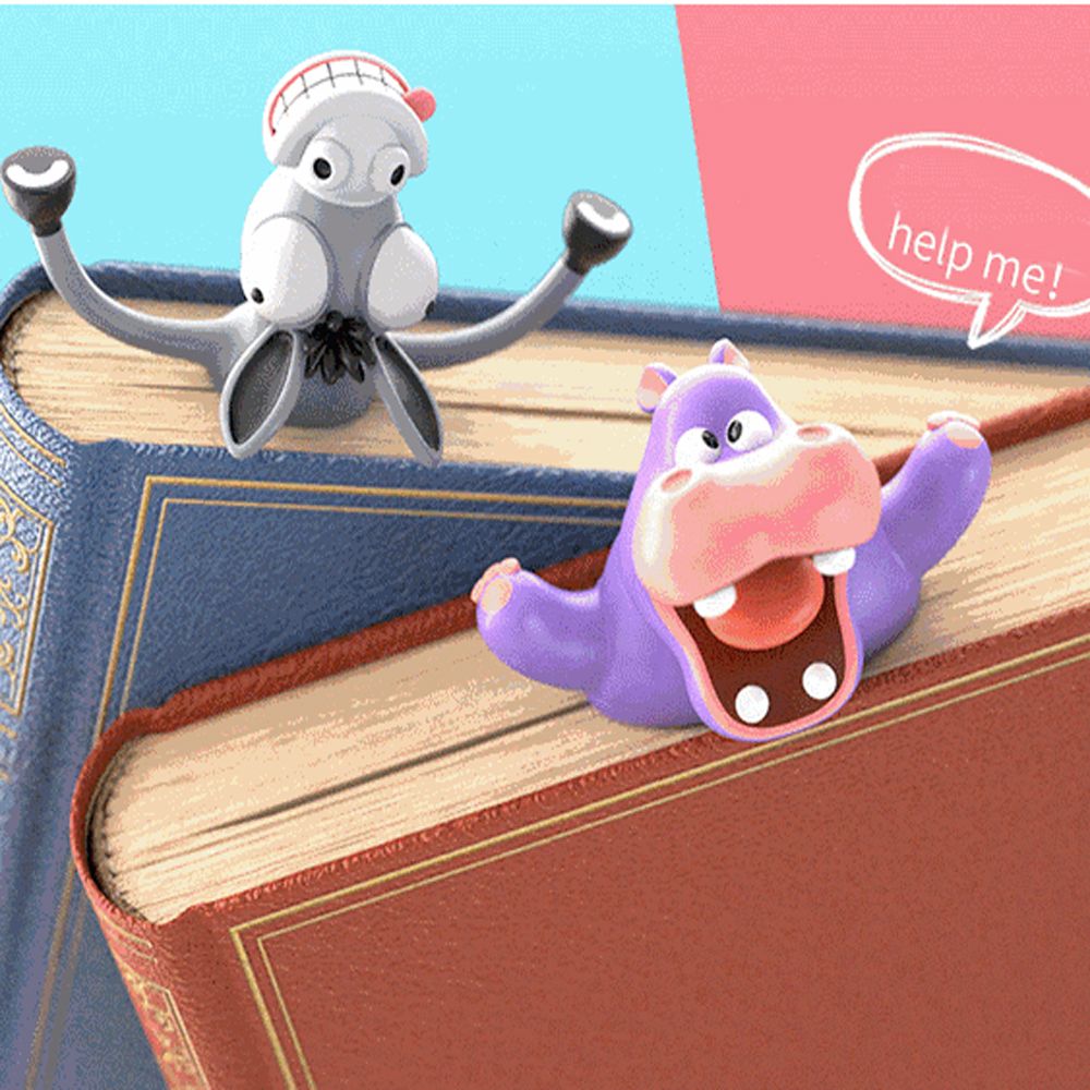 3D Stereo Cartoon Animal Bookmark Ocean Series Bookmark Octopus Cat Panda Shiba Inu Reading Labels Child Learning