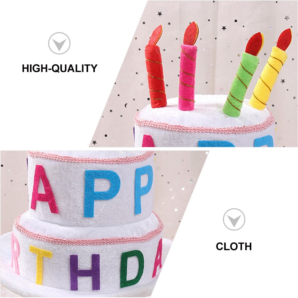 Kids Birthday Hat Decorative Birthday Cake Shape Headdress Photo Prop Hat