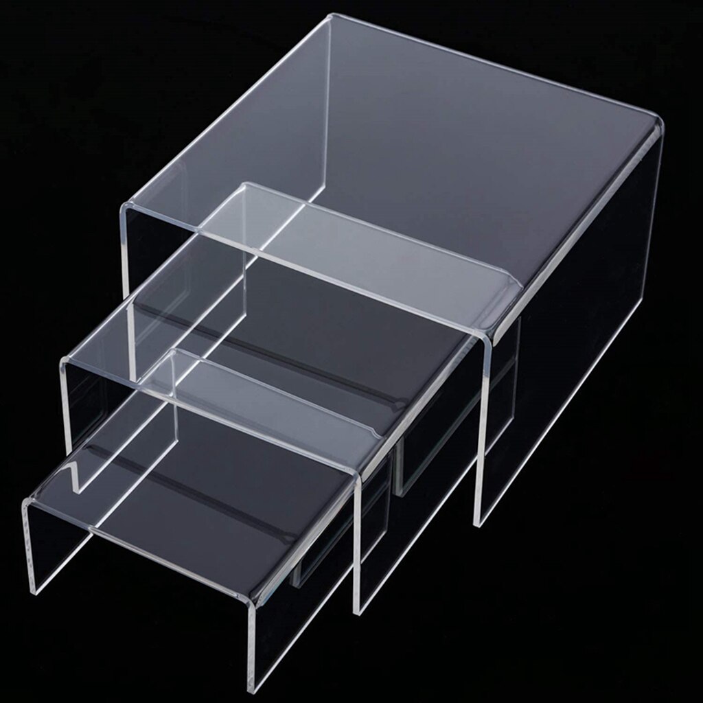 Small 3 Sizes Nesting Plinths Acrylic Riser Counter Jewellery Display Stand