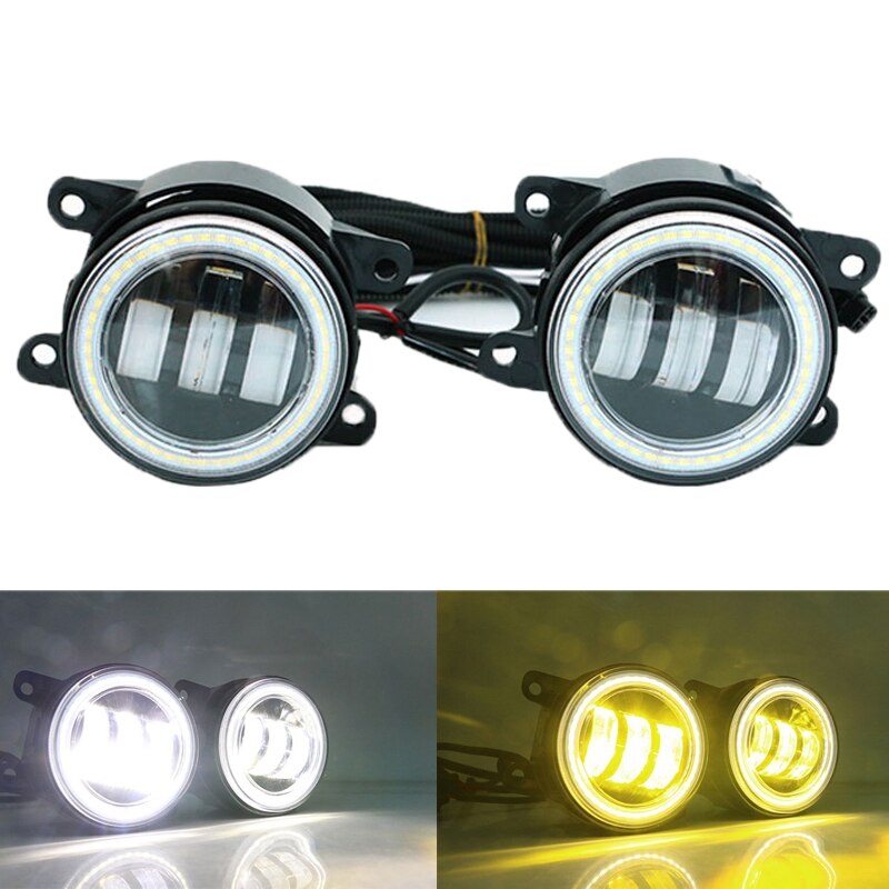3 in 1 LED Front Bumper Fog Light Angel Eyes DRL Light for Honda Civic Ford FOCUS 2 3 Renault DUSTER Suzuki