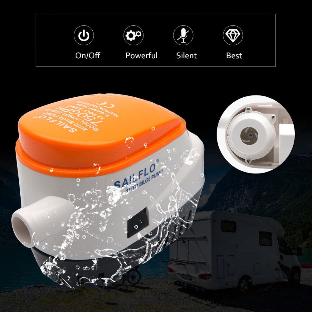 Automatic 12V Bilge Pump 750GPH With Internal Float Switch Auto Water Boat