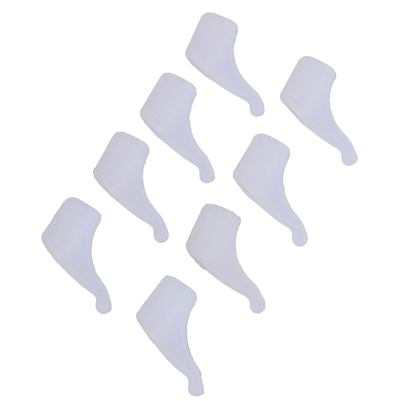 4 par/parti anti-skrid universal briller silikone ørekrog tinding spids sportsholder solbriller briller 8 farver: Hvid