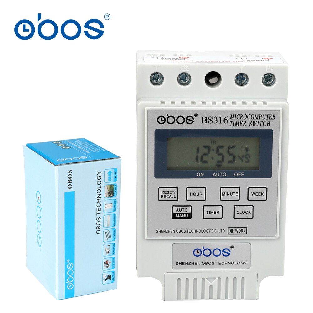 230v 240v 25a digital timer din tid timer digital med tider på/av tid inställd ringde 1m-168h per dag / veckovis drift video