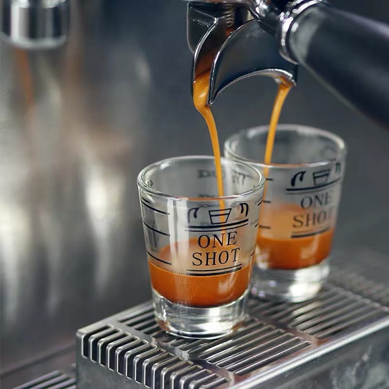 Mini Espresso Koffie Onskop Verdikte Geconcentreerd Geroosterde Kalibratie Dubbele Meet Glas Schaal Mok Tool Levert 30Ml/45ml