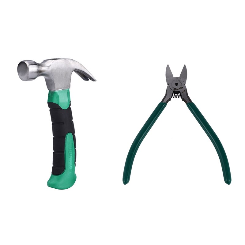 Tuosen 1 Pcs Hardware Hamer Klauw Hamer Hamer & 1 Pcs 6 Inch Gemaakt Wire Cable Cutters Snijden Handgereedschap