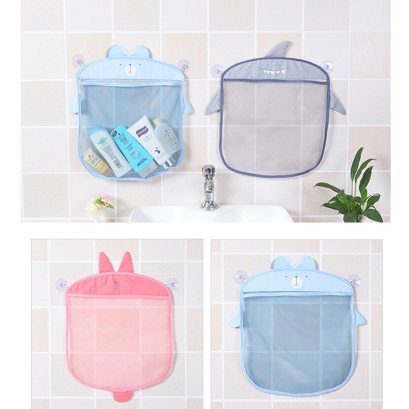 Baby badspeelgoed organizer voor jongens en meisjes, cartoon opvouwbare netzak met zuignap, hangende mand, badkamer, douche, speelgoed opberger