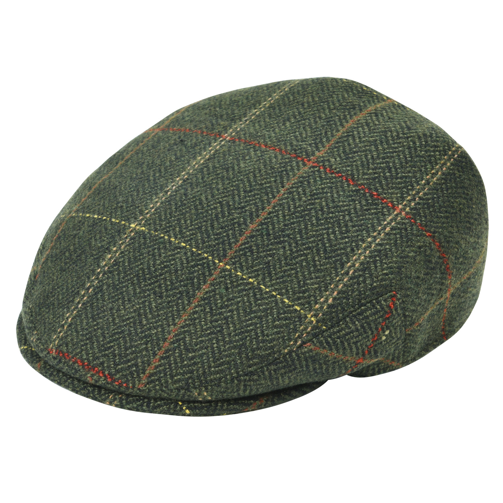 Feion – chapeau en laine mélangé pour homme, plat, à carreaux, collection été et automne, 721: Green / 62 cm