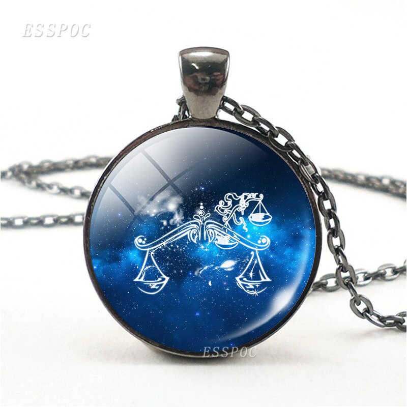 12 konstellationen Halskette 12 Tierkreis Zeichen Widder Leo Gemini Libra Virgo Krebs Glas Cabochon Anhänger Schwarz Kette Halsband