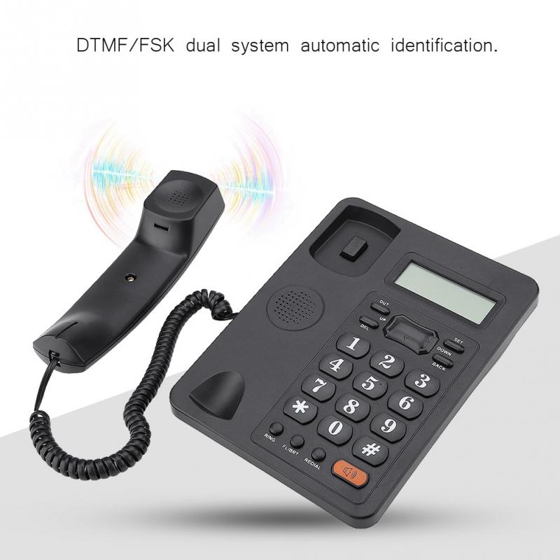 KX-T8207 Wired Home Office Caller ID Display Landline Fixed Telephone with Redial Function Black
